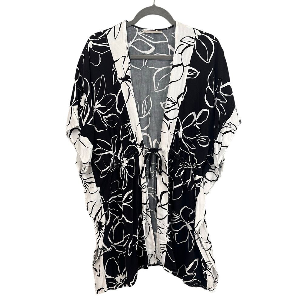 La Blanca Swimsuit Cover Up One Size Kimono Moonlit Floral Beach Pool Resortwear